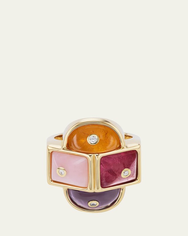 Hopscotch Statement Ring